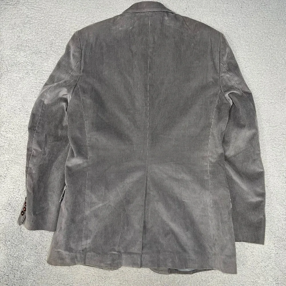 VTG Christopher Hayes Corduroy Blazer Men's Sz 42R Gray Sport Coat‎ Made Japan